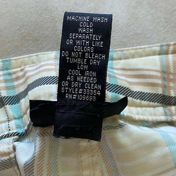 Athleta Women's Hook and Loop Closure Brown Beige Plaid Pants Size 8 EUC Golf - Picture 4 of 11